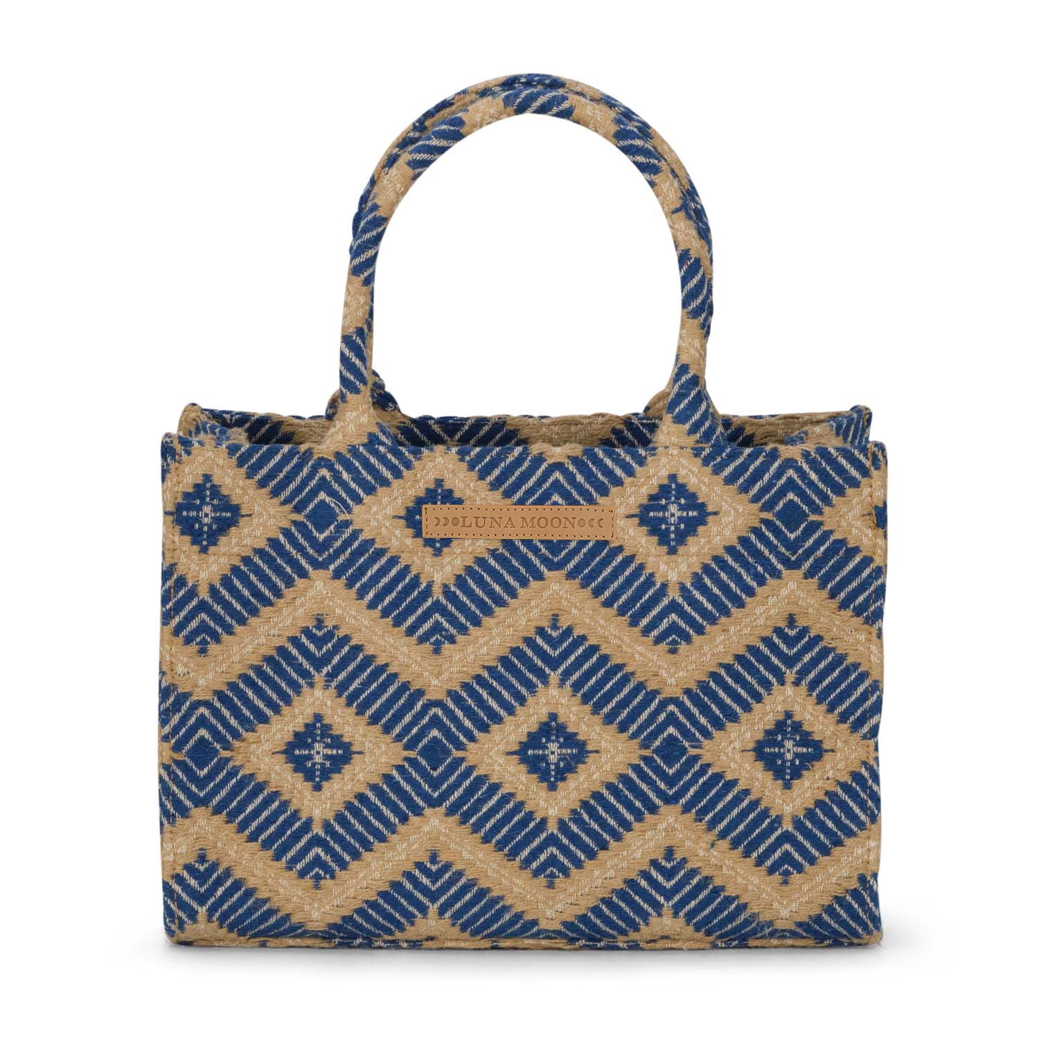 Luna Moon Mid Tote - La Rambla Bag Greek blue