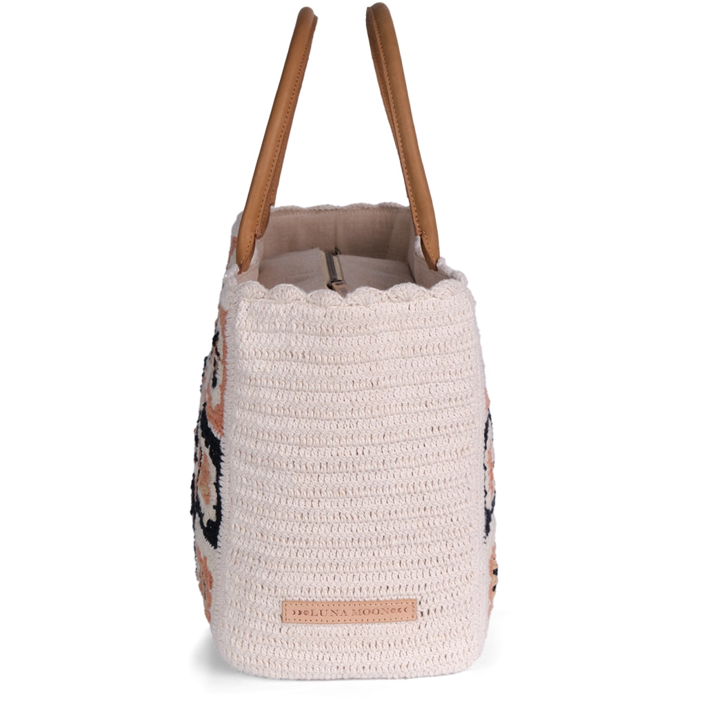 Luna Moon Mid Tote - Las Dalias Bag Sandstone